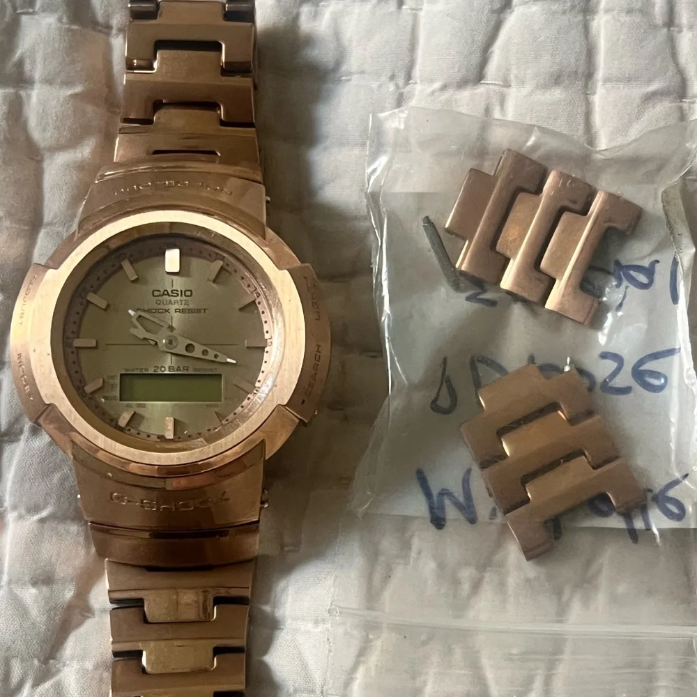 Casio Rose Gold Tone Analog-Digital G-Shock Metal Watch - Picture 4 of 4